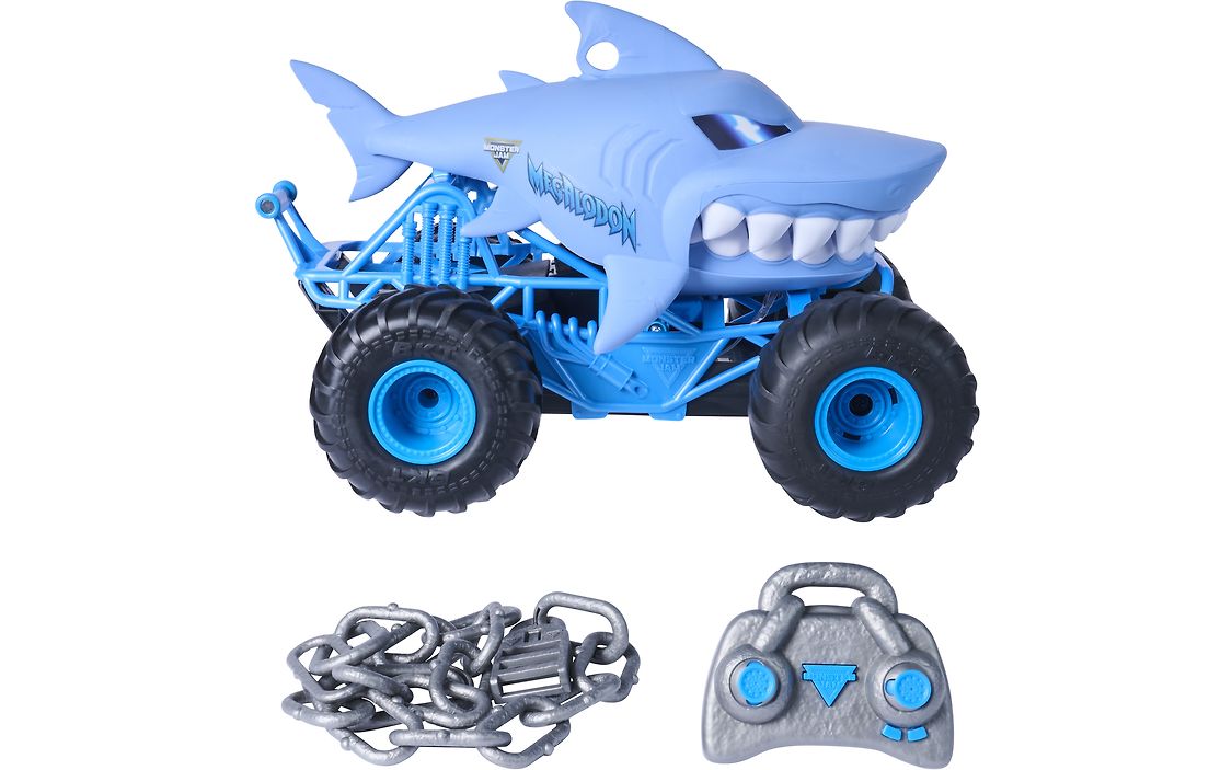 MONSTER JAM RC automobilis „Megalodonas“, 1:15 aprašymas - Prekės nuotrauka