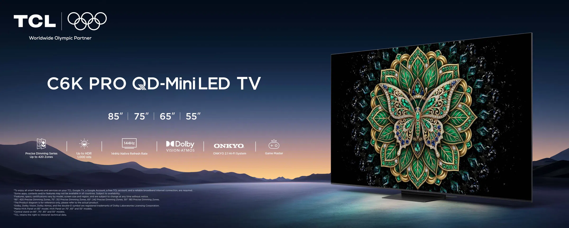 Televizorius TCL 75 C6K Pro – 4K QD Mini-LED Google TV aprašymas - Prekės nuotrauka