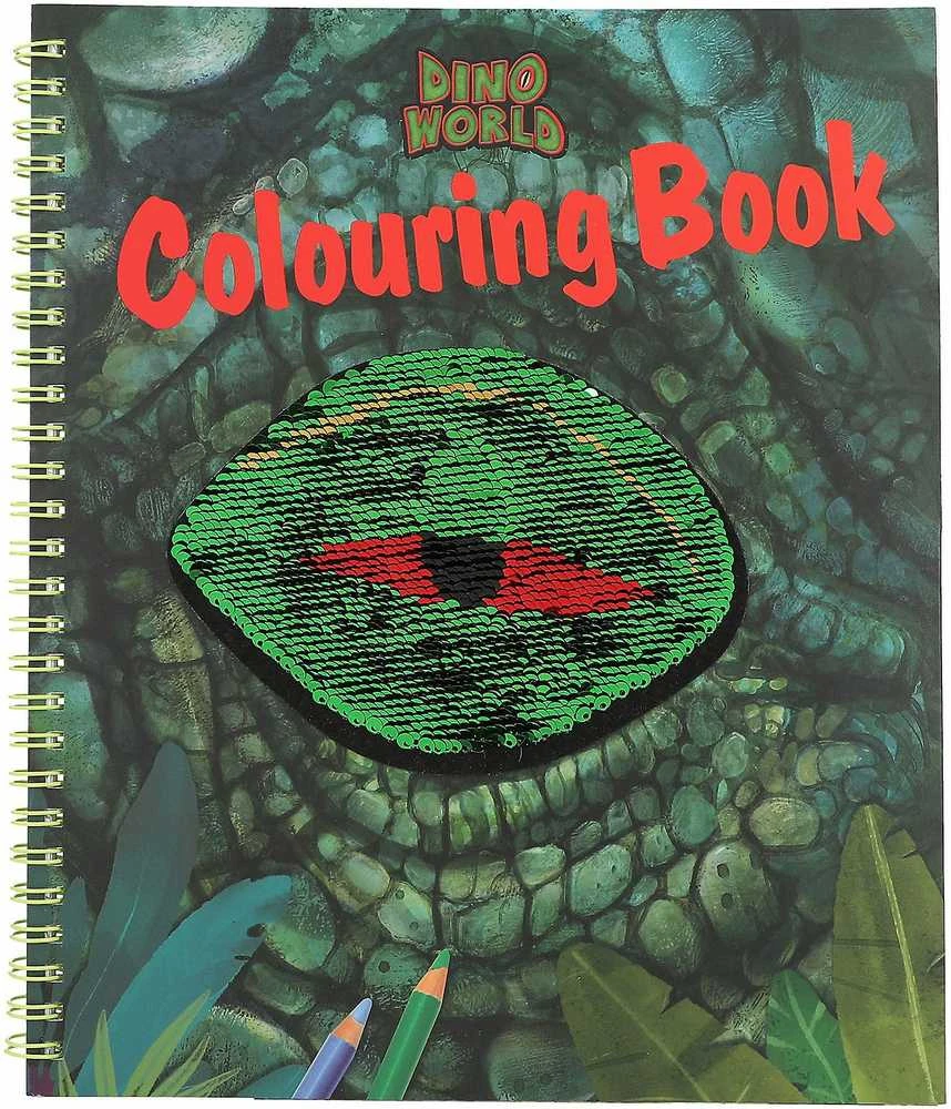 Dino World - Spalvinimo knygelė su rezervuojamais blizgučiais (0412757)
