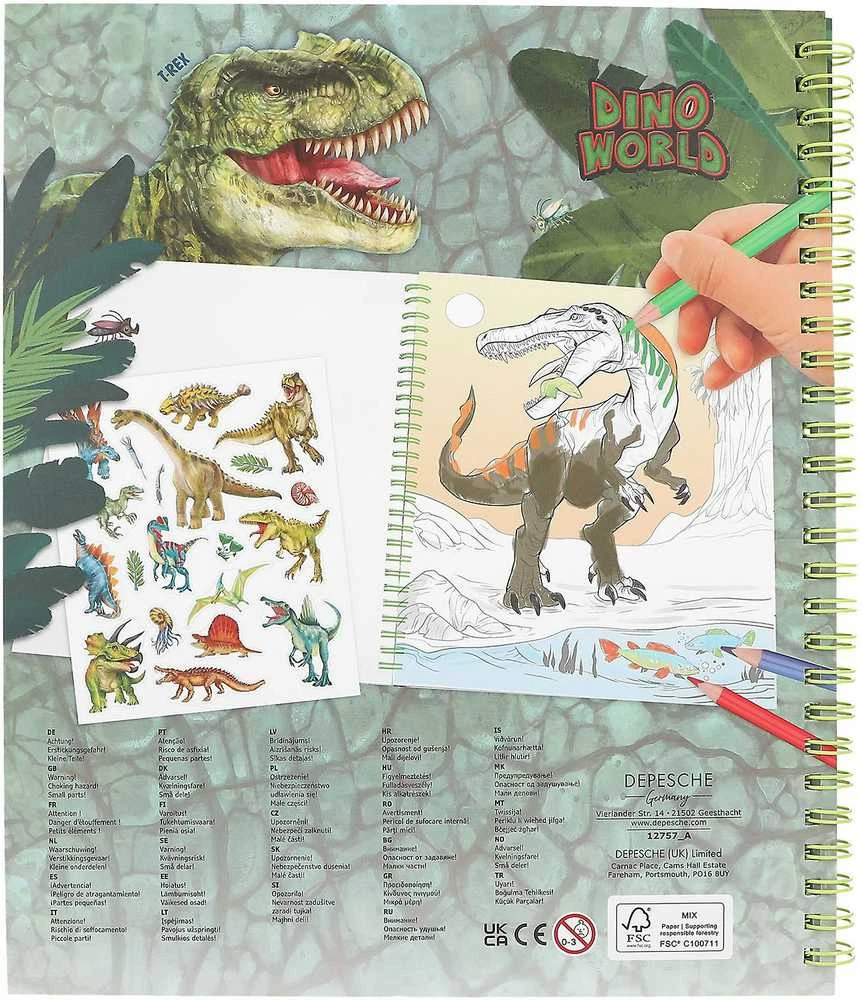 Dino World - Spalvinimo knygelė su rezervuojamais blizgučiais (0412757)