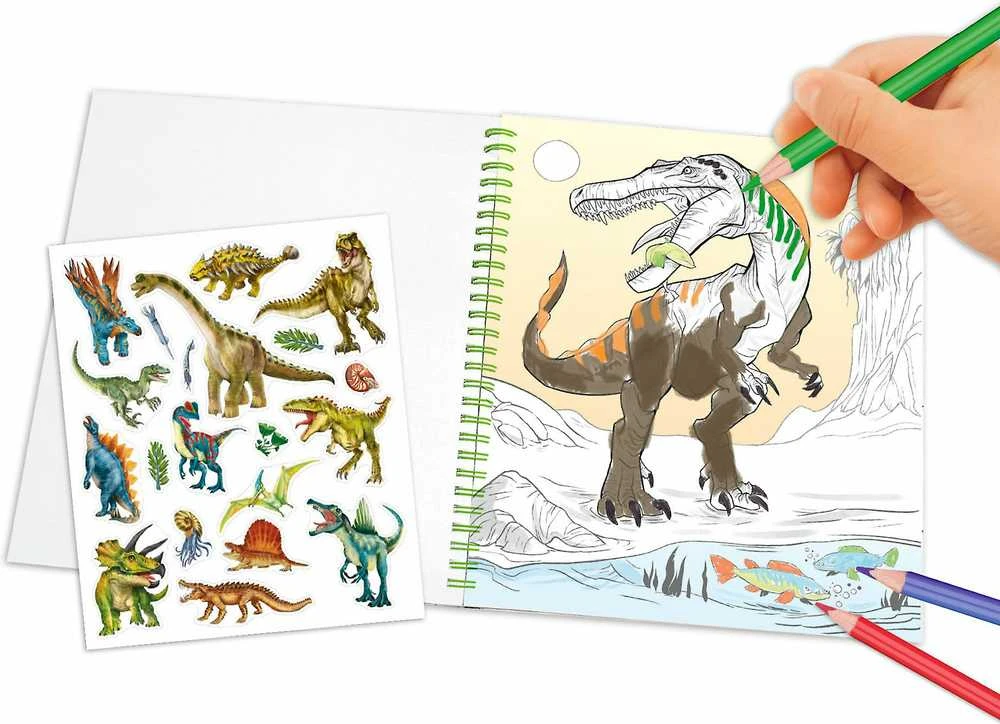 Dino World - Spalvinimo knygelė su rezervuojamais blizgučiais (0412757)