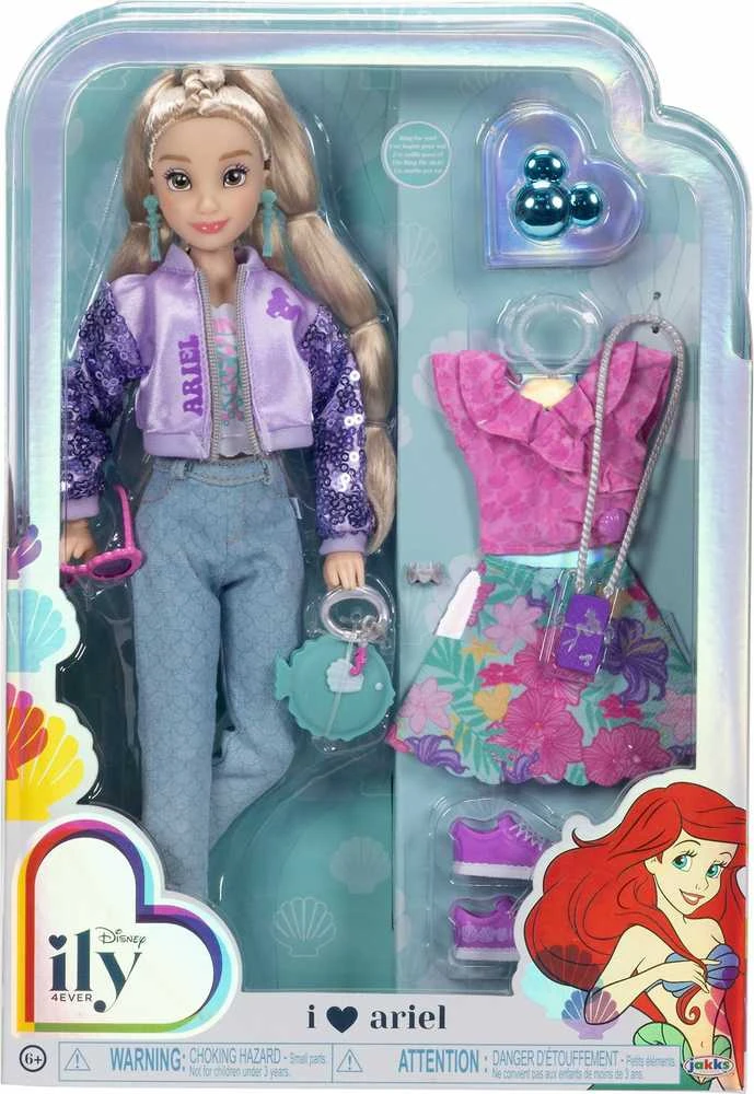 Jakks Pacific „Disney ILY 4ever“ madingas lėlės rinkinys su Arielės undinėlės motyvu ir aksesuarais, 30 cm