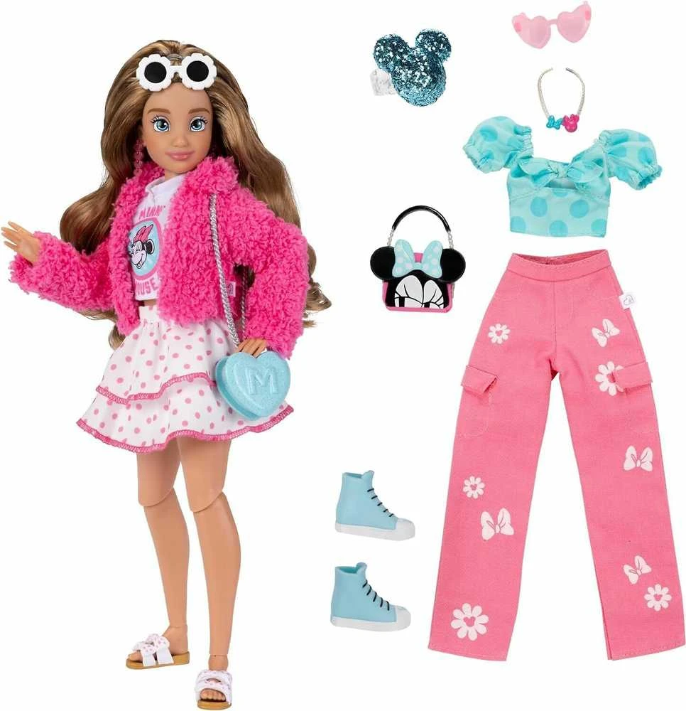 Jakks Pacific Disney ILY 4ever madingų lėlių rinkinys su Minnie Mouse motyvu ir aksesuarais, 30 cm