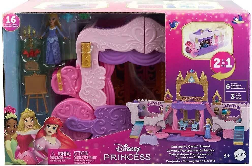 Mattel Disney Princess. Rinkinys 2w1 Karoca i Zamek HWX17