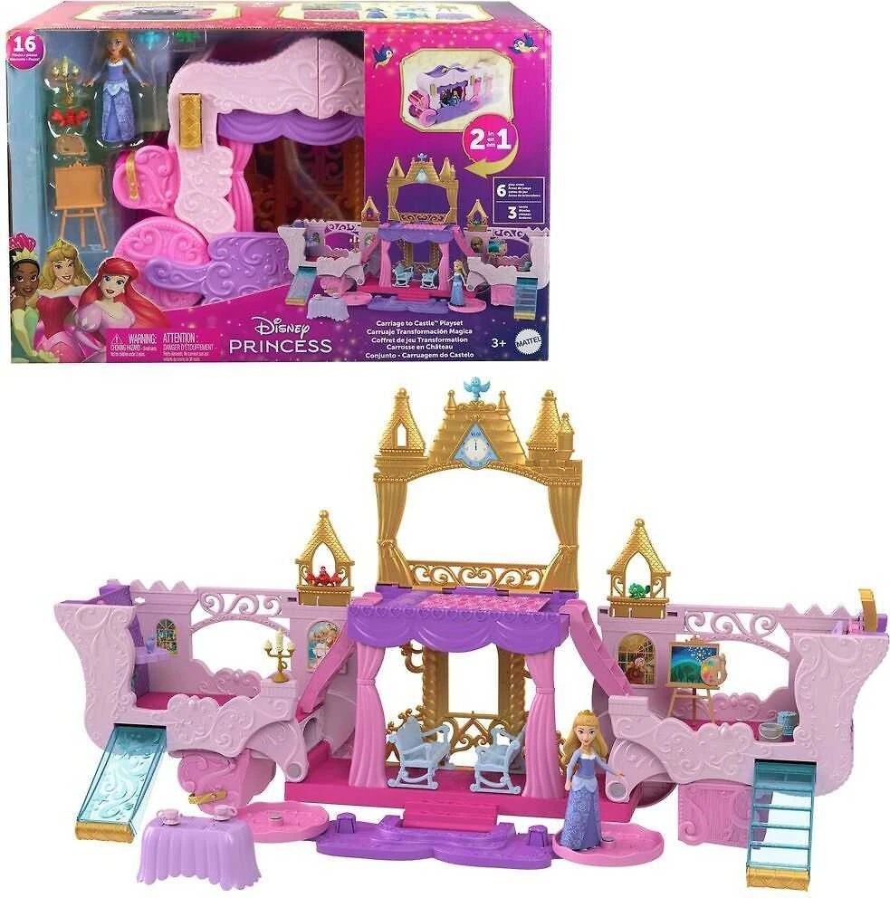 Mattel Disney Princess. Rinkinys 2w1 Karoca i Zamek HWX17