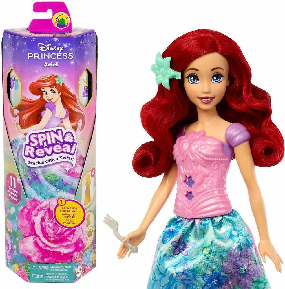Mattel DISNEY PRINCESS SPIN and REVEAL Arielės siurprizų rinkinys (HTV88)