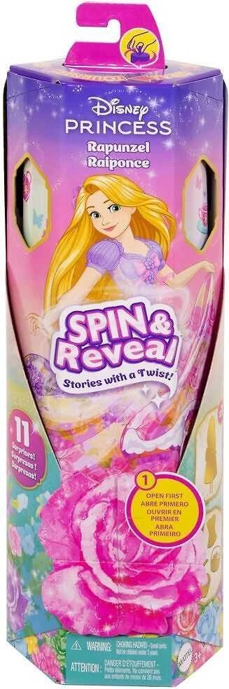 Mattel DISNEY PRINCESS SPIN and REVEAL Auksaplaukės siurprizų rinkinys (HTV86)
