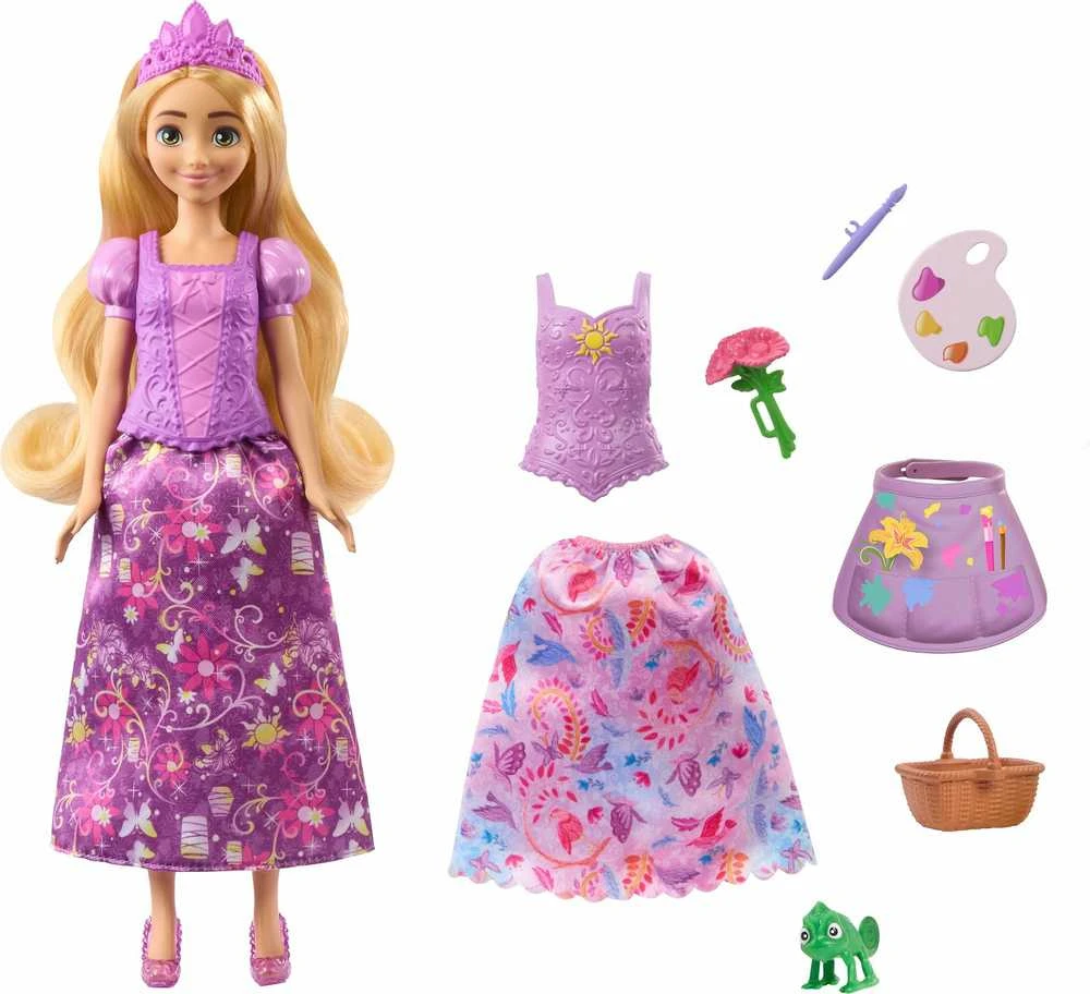 Mattel Lėlė Disney princesė Roszpunka 2in1 su aksesuarais