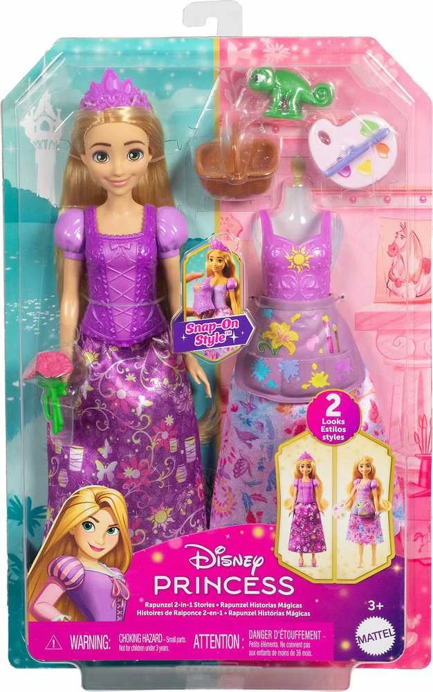 Mattel Lėlė Disney princesė Roszpunka 2in1 su aksesuarais