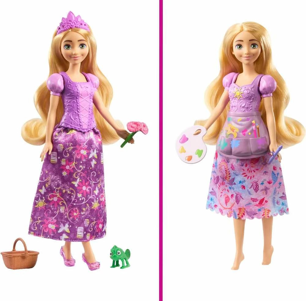 Mattel Lėlė Disney princesė Roszpunka 2in1 su aksesuarais