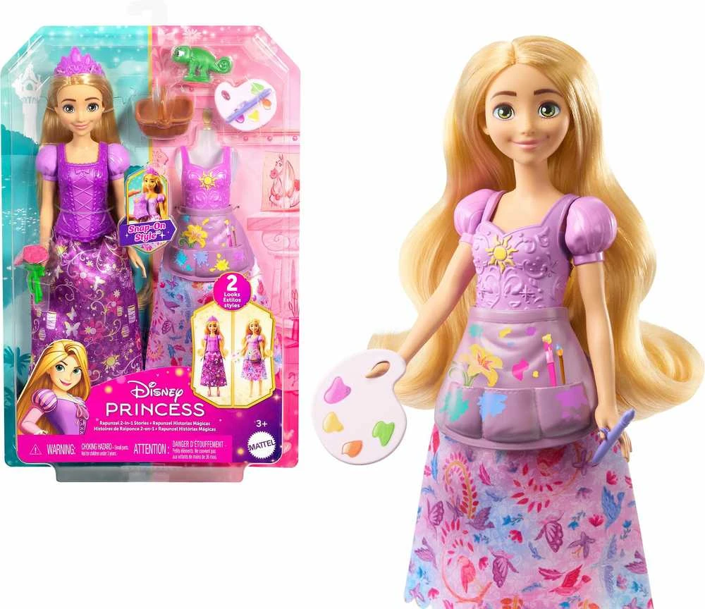 Mattel Lėlė Disney princesė Roszpunka 2in1 su aksesuarais