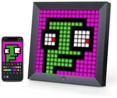 Divoom Pixoo Bilderrahmen m. einstellb. Pixeln juodas