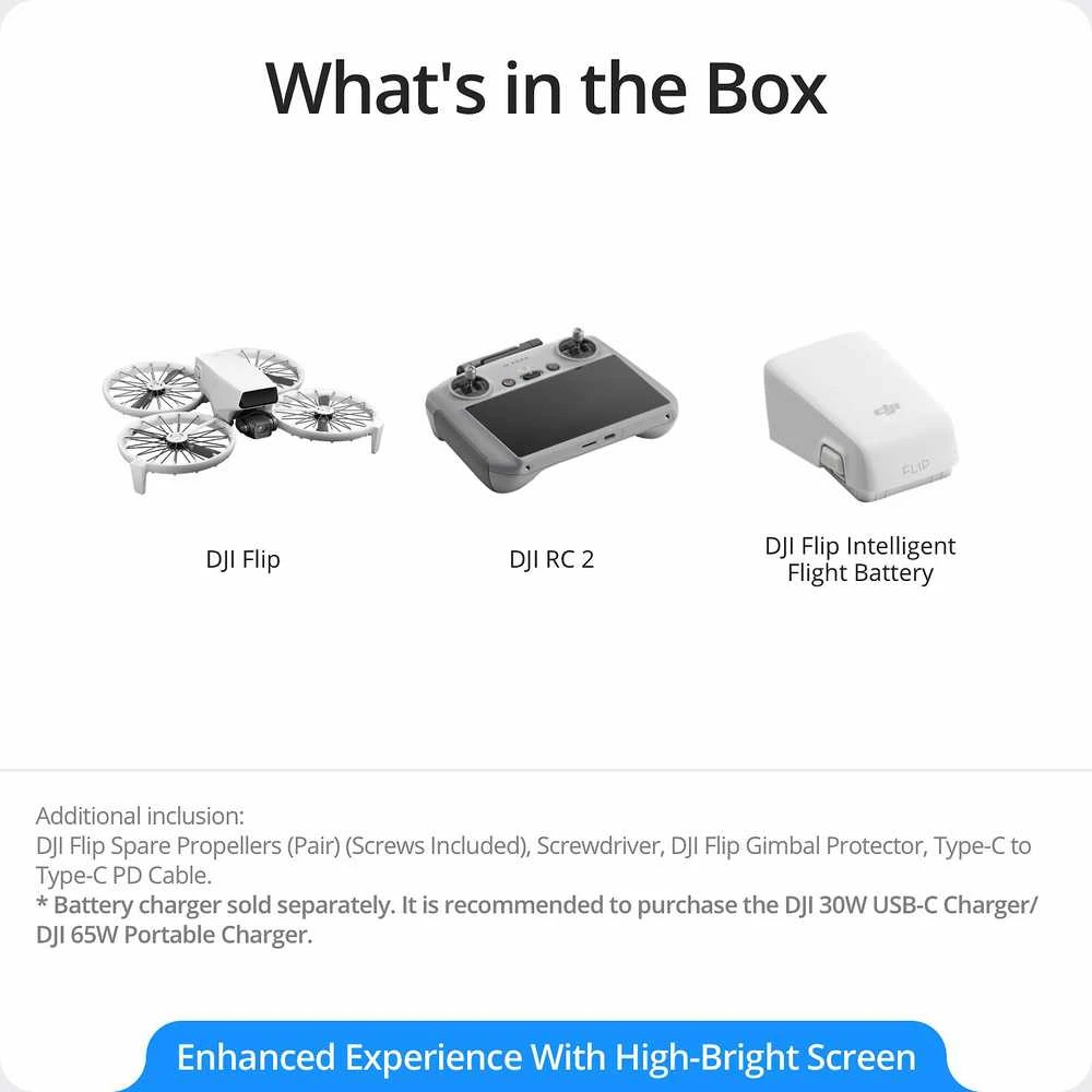 DJI Flip dronas su DJI RC 2 valdymo pultu