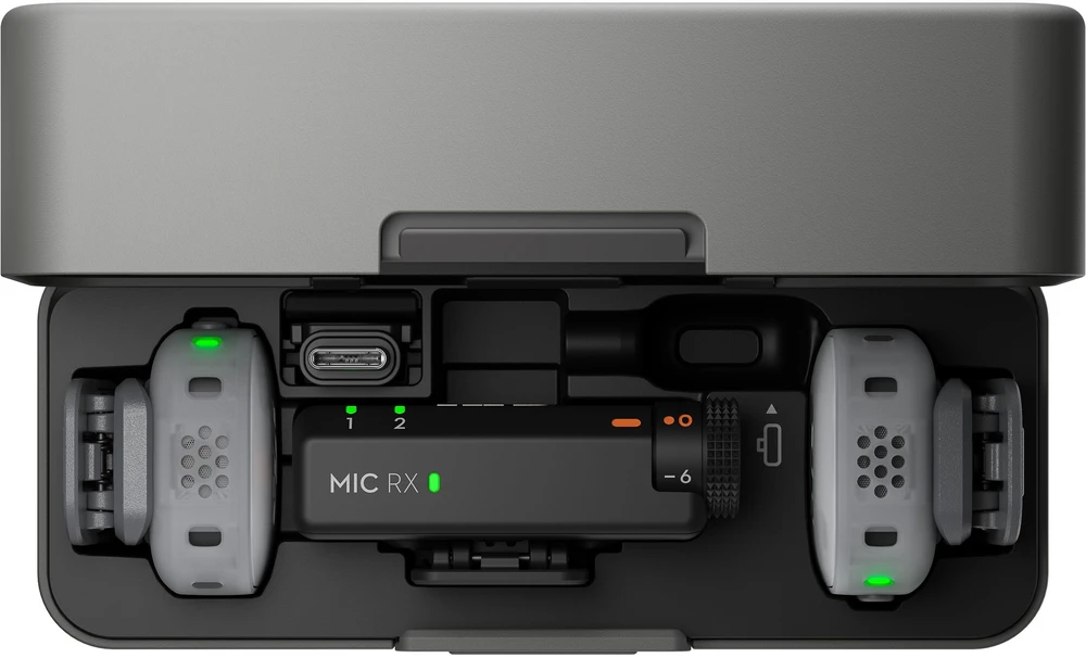 DJI Mic Mini 2 (2 siųstuvai + 1 imtuvas + įkrovimo dėklas)