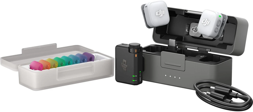 DJI Mic Mini 2 (2 siųstuvai + 1 imtuvas + įkrovimo dėklas)