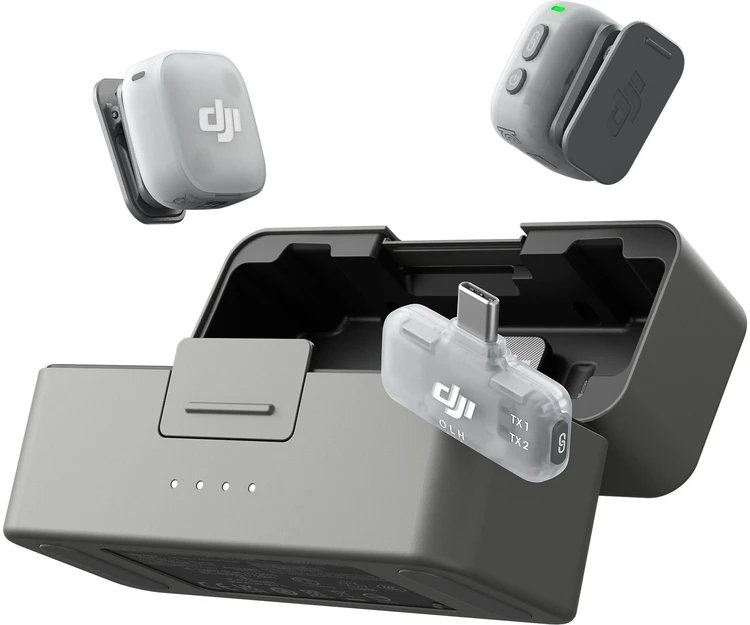 DJI Mic Mini 2 (2 siųstuvai + 1 mobilus imtuvas + įkrovimo dėklas)