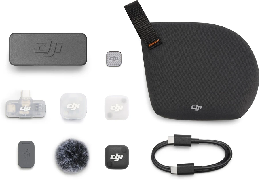 DJI Mic Mini 2 (1 siųstuvas + 1 mobilusis imtuvas + įkrovimo dėklas)