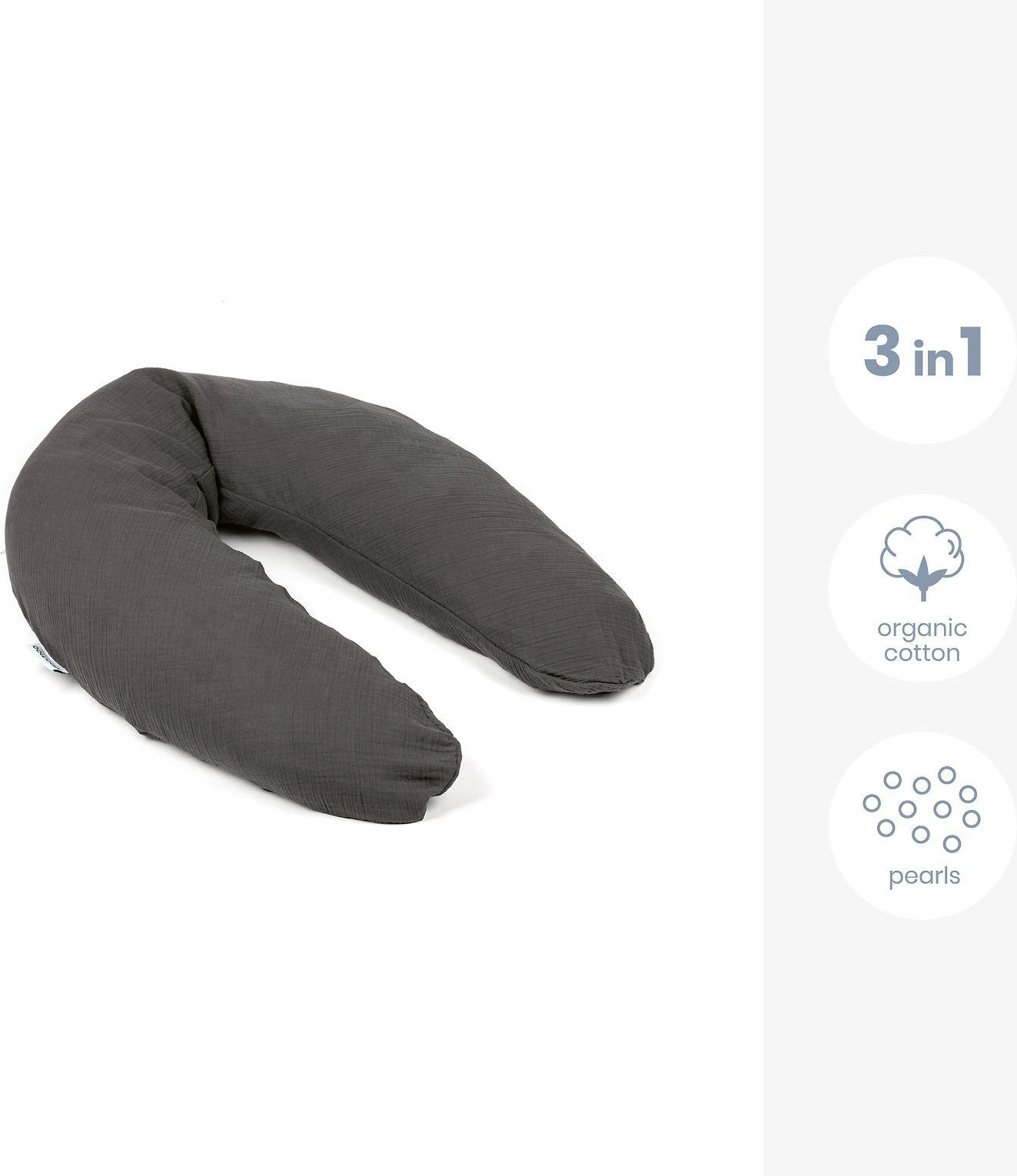 Doomoo Comfy Big maitinimo ir nėštumo pagalvė Tetra Pilkas