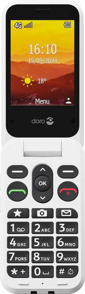 Doro Leva L21, Clamshell, Single SIM, 7.11 cm (2.8"), 2 MP, 1150 mAh, Juodas, Baltas