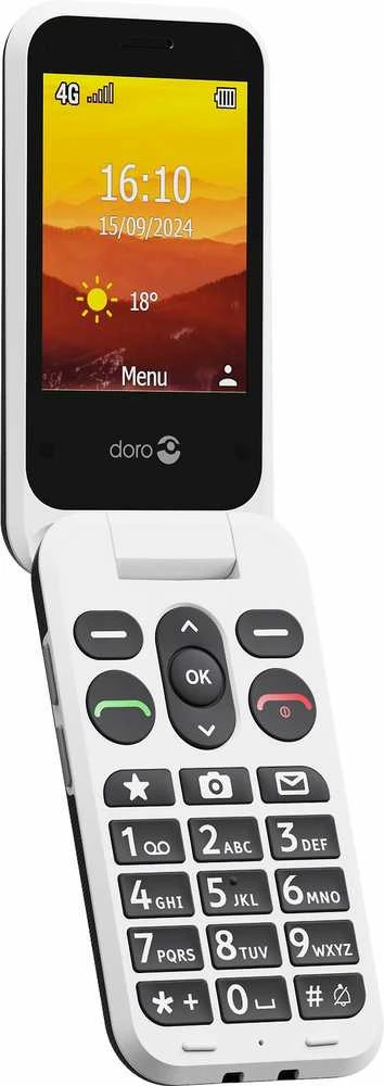Doro Leva L21, Clamshell, Single SIM, 7.11 cm (2.8"), 2 MP, 1150 mAh, Juodas, Baltas