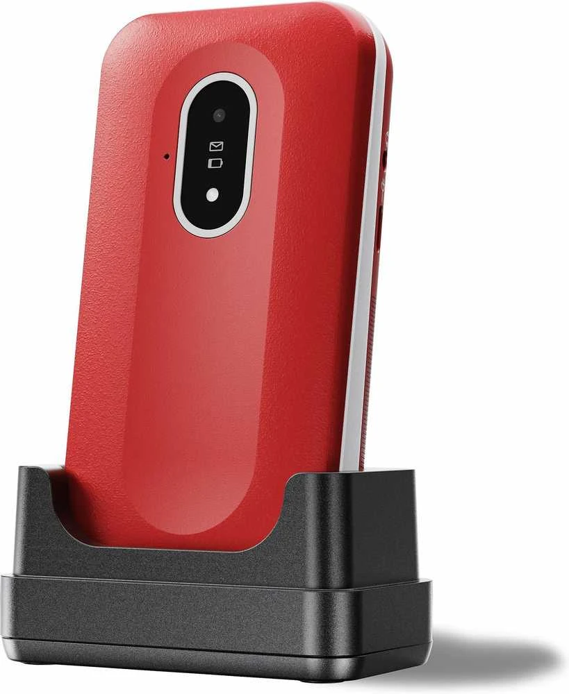 Doro Leva L21, Clamshell, Single SIM, 7.11 cm (2.8"), 2 MP, 1150 mAh, Raudona, Baltas