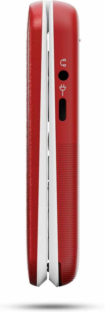 Doro Leva L21, Clamshell, Single SIM, 7.11 cm (2.8"), 2 MP, 1150 mAh, Raudona, Baltas