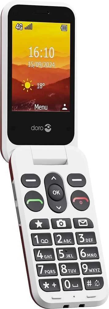 Doro Leva L21, Clamshell, Single SIM, 7.11 cm (2.8"), 2 MP, 1150 mAh, Raudona, Baltas
