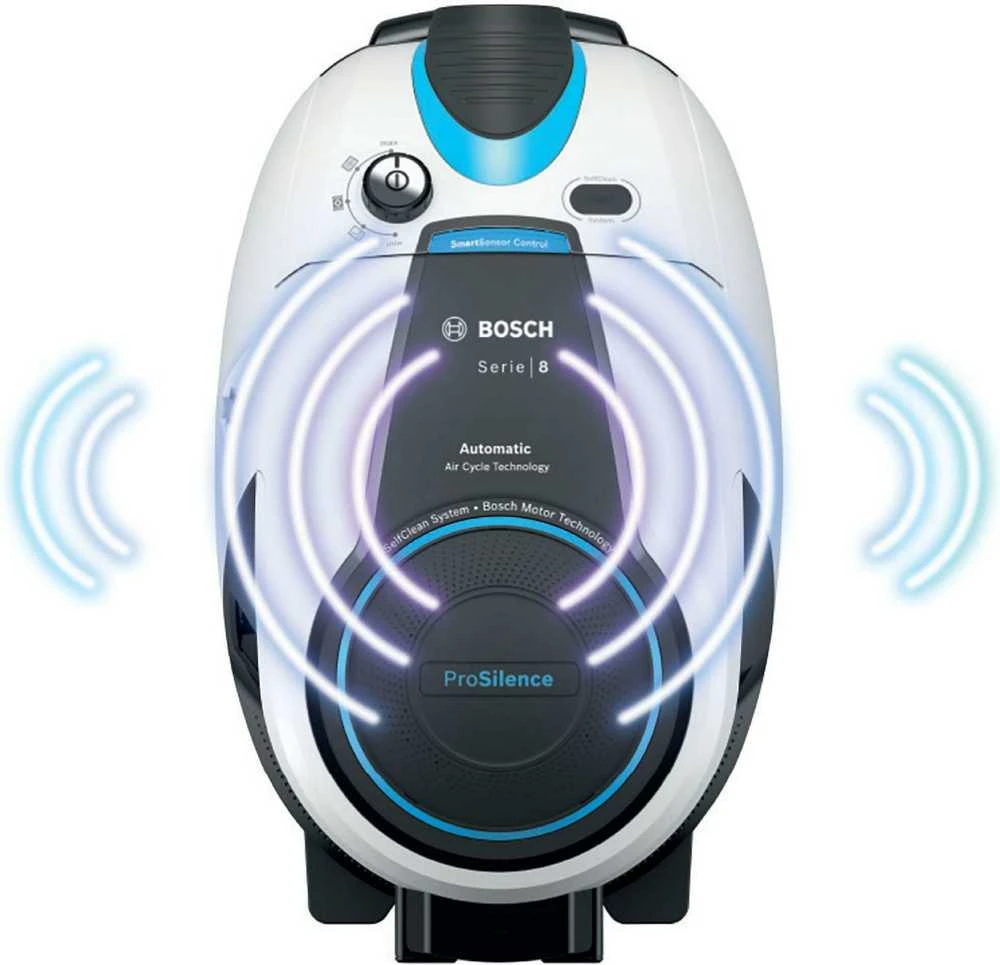 Bosch Dulkių siurblys be maišelio Pro Silence, Baltos spalvos (BGS7SIL1)
