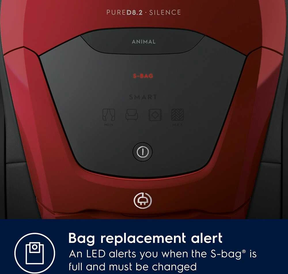 Electrolux Dulkių siurblys PD82-ANIMA Pure D8 Bagled, Galia 600 W, Dulkių talpa 3,5 L, Raudona