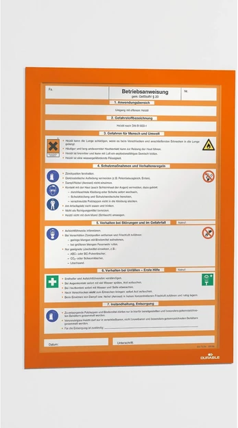 Durable Lipnus informacijos rėmelis A4 oranžinė 2vnt (4872- 09)