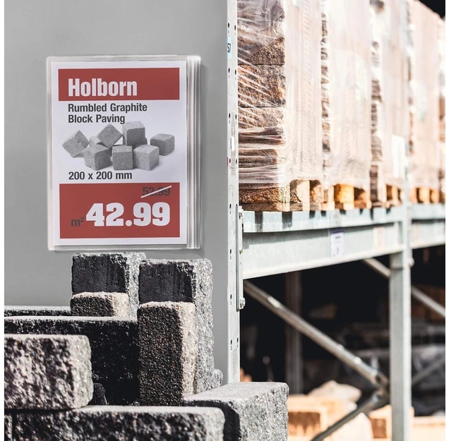 Durable -kosteutta kestävä infotasku liimapinnalla, A3, 5 kpl, kirkas