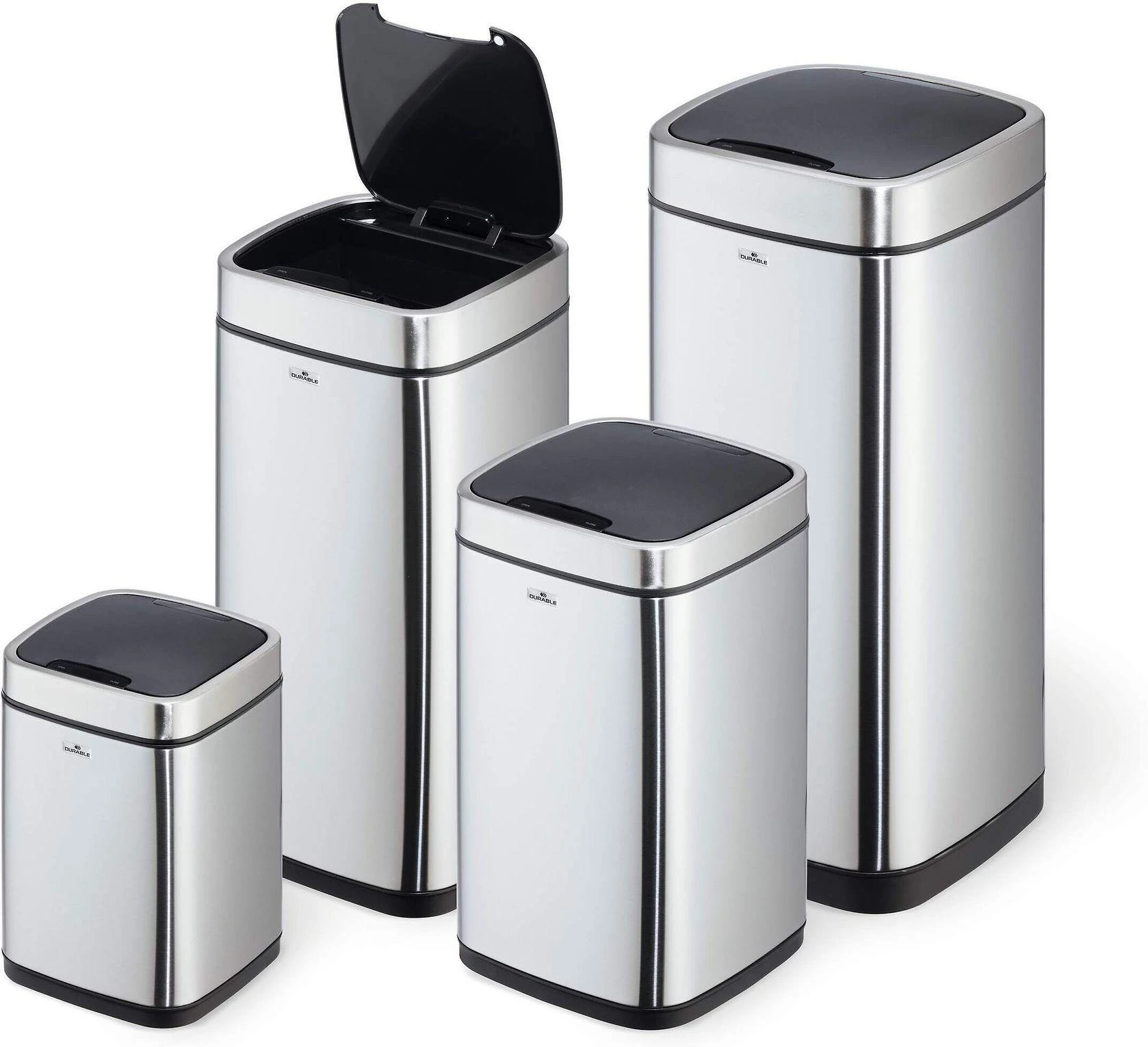 Šiukšlių dėžė Durable Sensor 342123, 12 L (Sidabrinės spalvos)