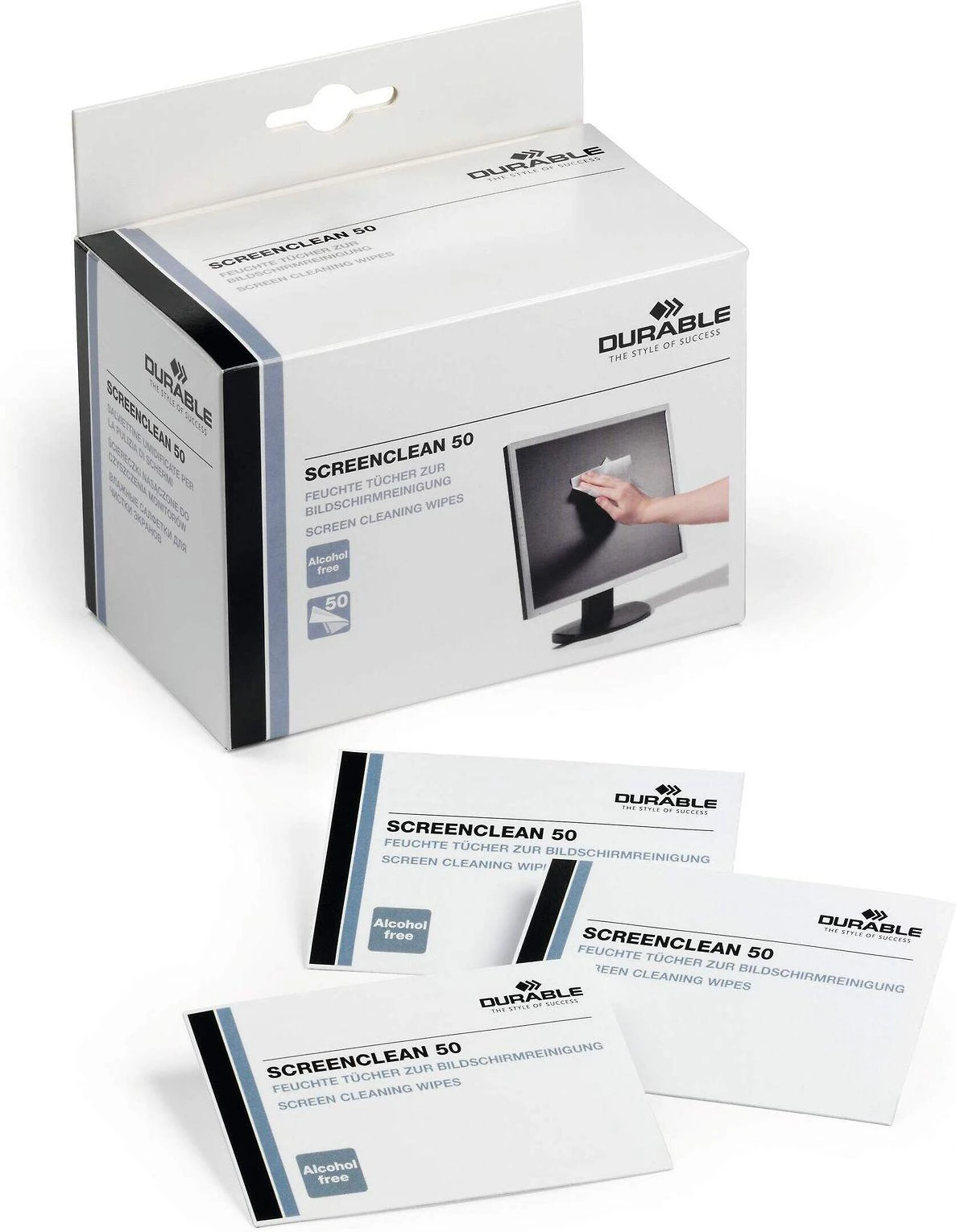 Valiklis Servetėlės ekranui valyti DURABLE Screenclean, 50 vnt.