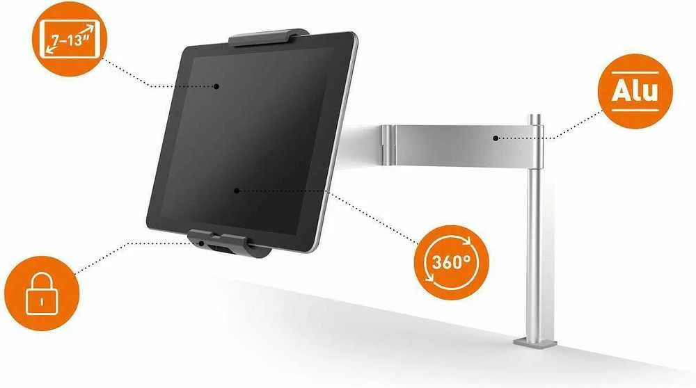 Durable Patvarus planšetės laikiklis TABLE CLAMP metalinis sidabras 8931-23