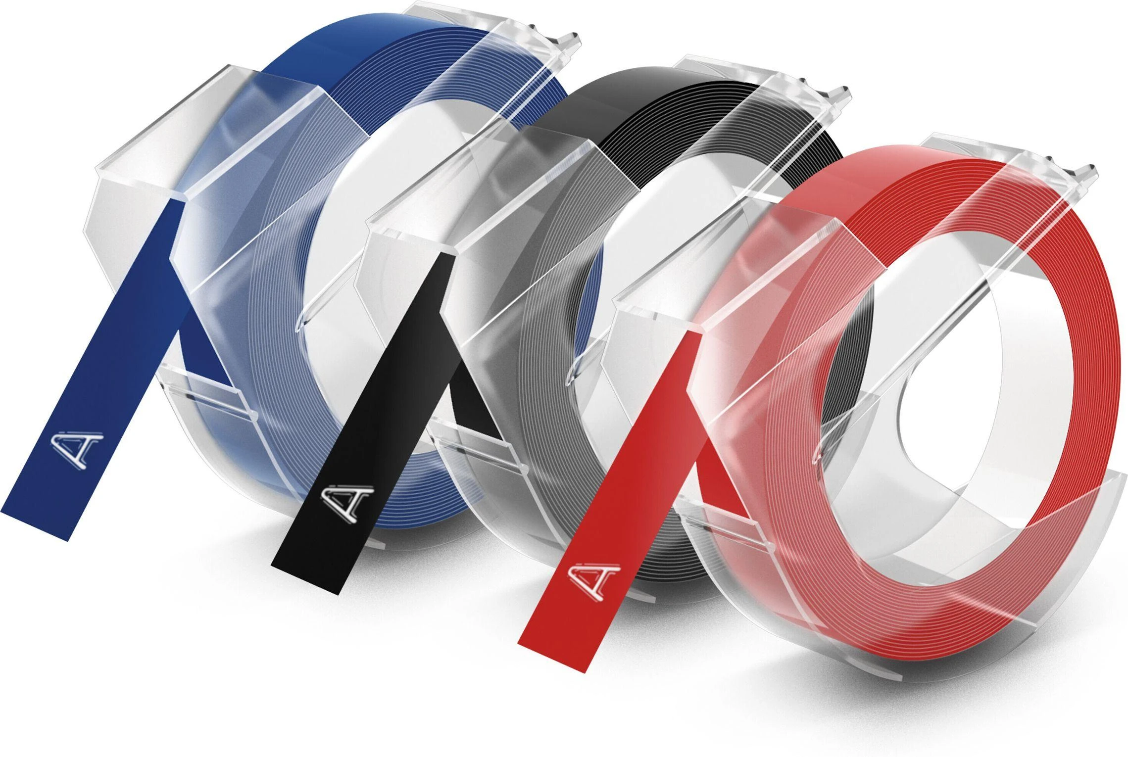 DYMO 3D Juostelės Mechaniniams Etikečių Spausdintuvams 9mm x 3m / raudona/mėlyna/juoda (S0847750)