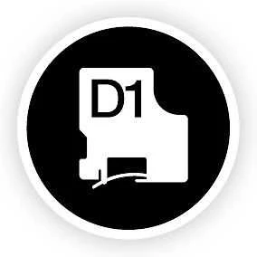 D1, žymėjimo juosta poliesteryje, 19 mm, juodas tekstas ant baltos juostos, 5,5 m DYMO / 16960