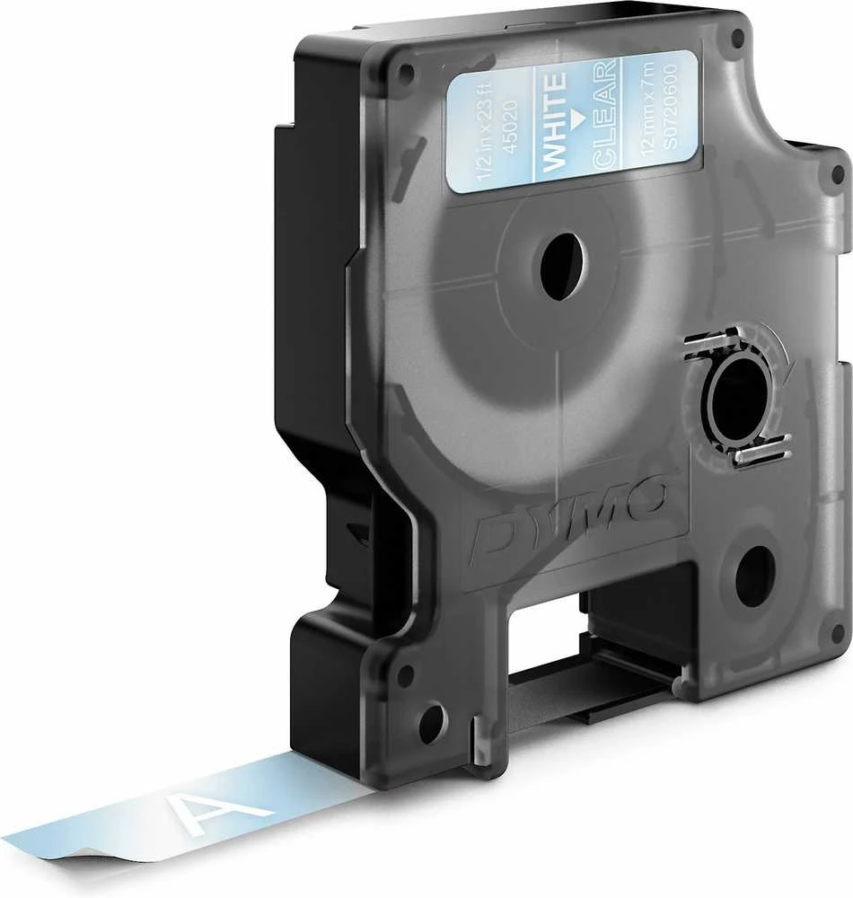 DYMO S0720600 D1 Juostelė 12mm x 7m (skaidri / baltas šifras)