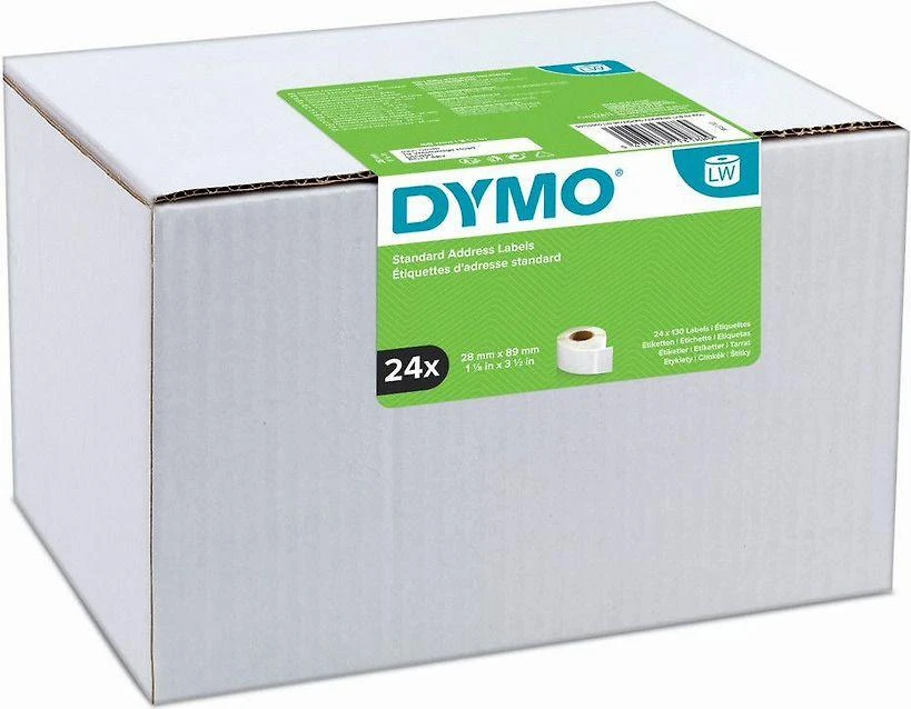 LabelWriter baltos adresų etiketės, 89x28 mm, didelės pakuotės (24x130st), birios DYMO / S0722360