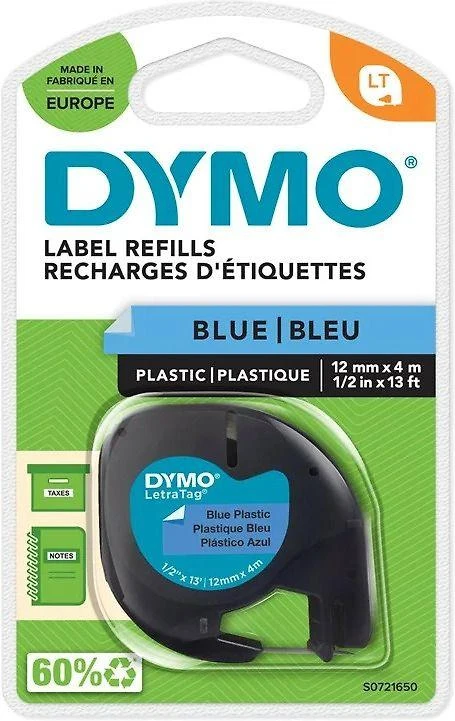 DYMO S0721650 etikečių juostelė Juoda ant mėlynos