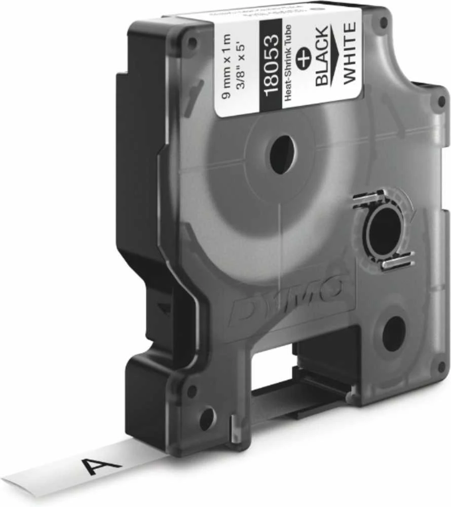 DYMO 18053 RHINO Termo vamzdelis 9mm x 1,5m (balta / juodas šifras)