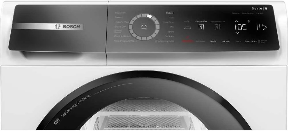 Bosch WQB246DLSN Serija 8, Džiovyklė su šilumos siurbliu, 9kg
