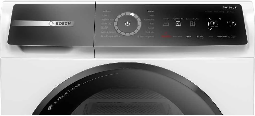 Bosch WQB246DASN Serija 8, Džiovyklė su šilumos siurbliu, 9kg