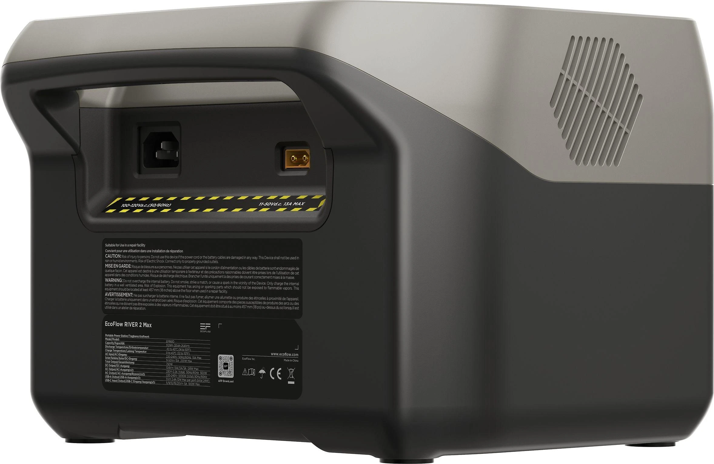 EcoFlow RIVER 2 Max nešiojamoji maitinimo stotis, 512Wh, 500W, X-Boost, EPS