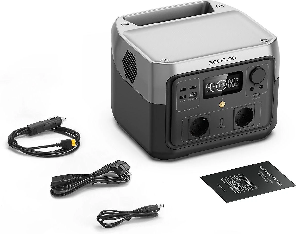 EcoFlow RIVER 2 Max nešiojamoji maitinimo stotis, 512Wh, 500W, X-Boost, EPS