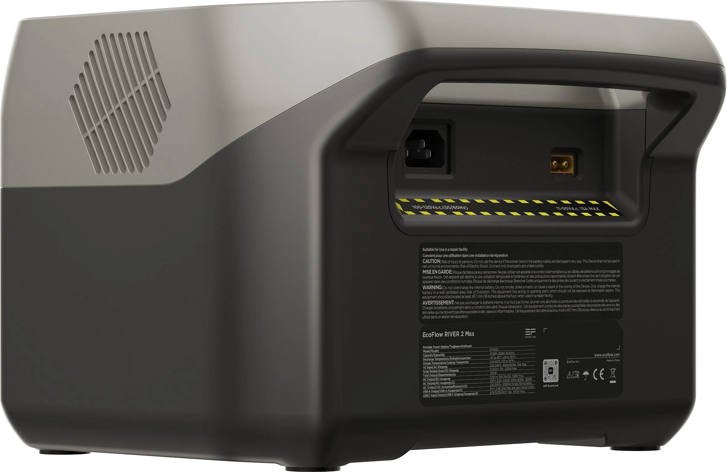 EcoFlow RIVER 2 Max nešiojamoji maitinimo stotis, 512Wh, 500W, X-Boost, EPS
