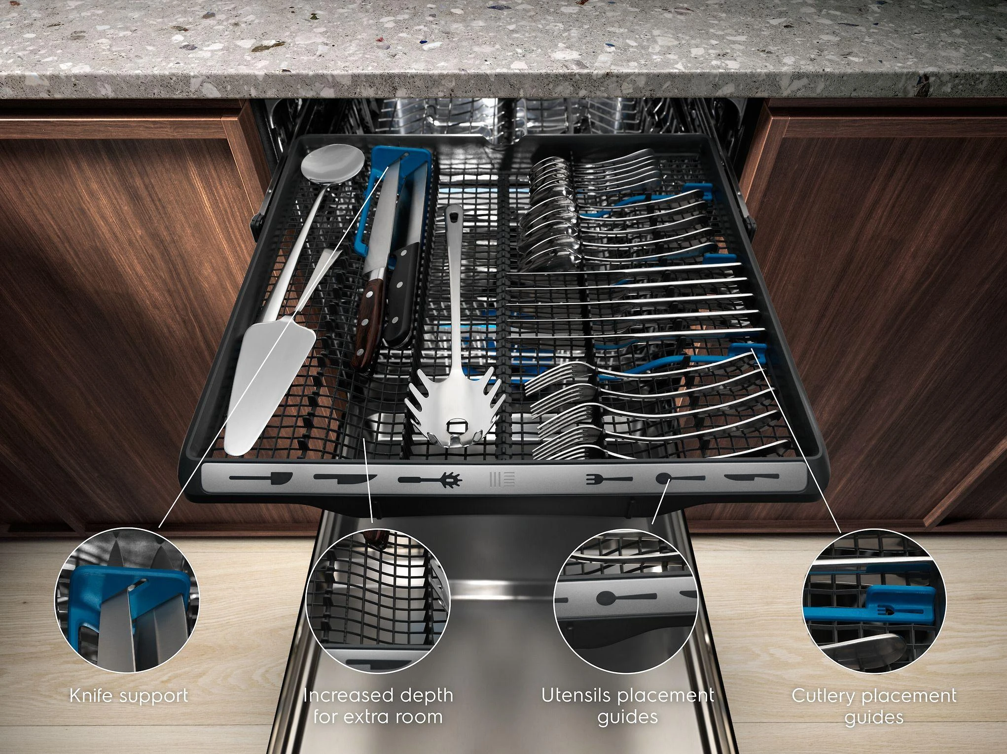 60 cm. pločio įmontuojama indaplovė Electrolux EEC67310L