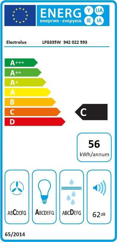 Gartraukis Electrolux LFG335W -liesituuletin, valkoinen, 50 cm