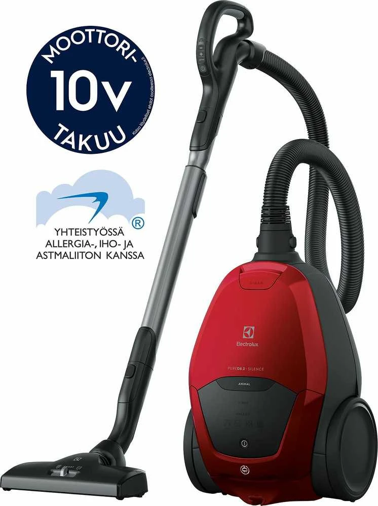 Electrolux Dulkių siurblys PD82-ANIMA Pure D8 Bagled, Galia 600 W, Dulkių talpa 3,5 L, Raudona