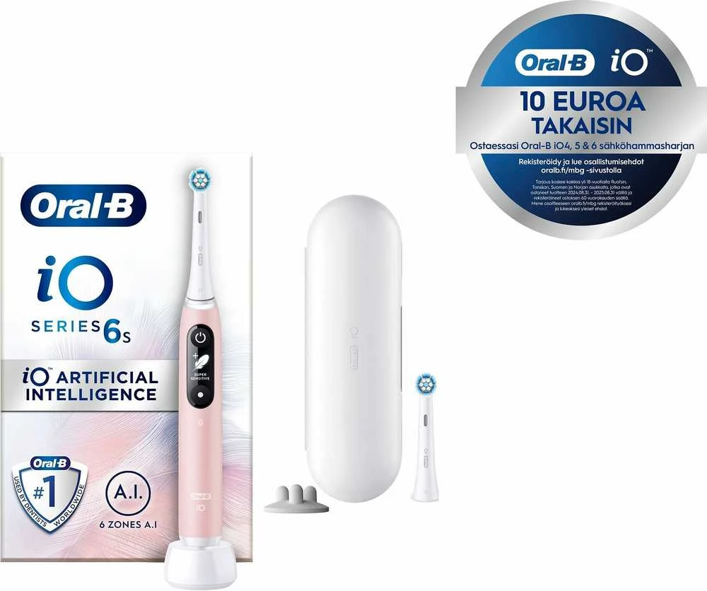 Elektrinis dantų šepetėlis Oral-B iO Series 6s, rožinės spalvos