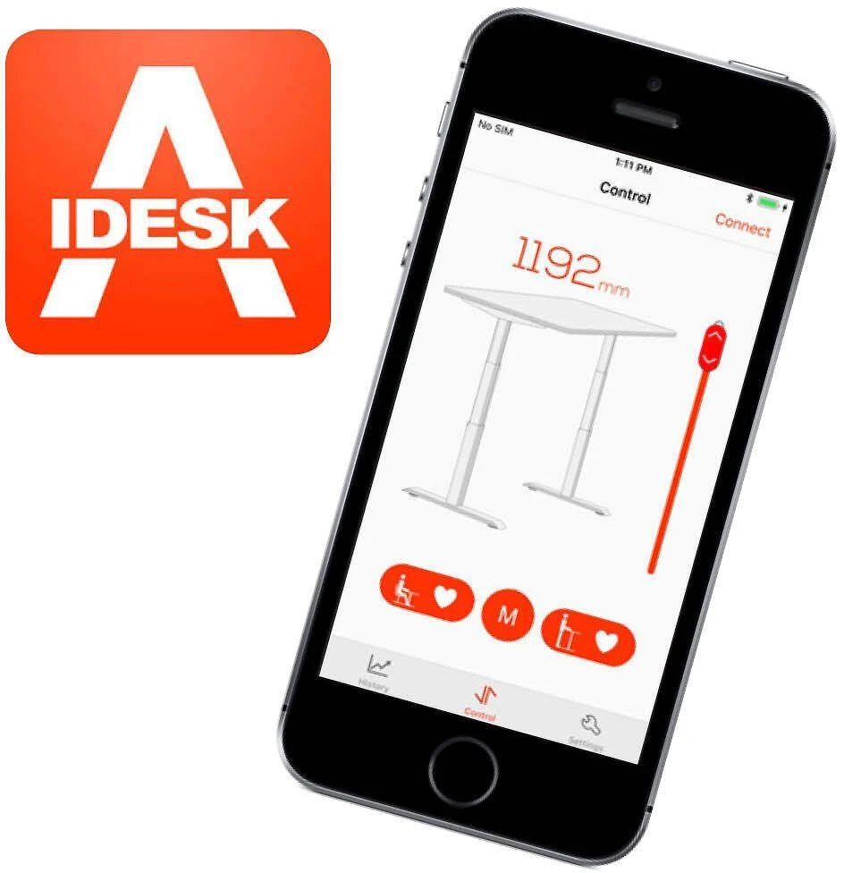 Elfen Ergodesk valdymo programėlė telefone